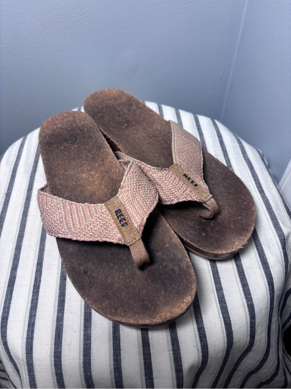 Reef Woman's Cushion Strand Cork Flip Flop Sandal size 11